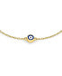 ფოტო #2 პროდუქტის Simple Minimalist 14K Yellow Gold Amulet Blue Tiny Evil Eye Charm Bracelet For For Women 6.5-7 Inch Adjustable