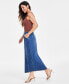 Фото #3 товара Women's Denim Slit Midi Skirt, Created for Macy's