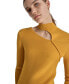 ფოტო #6 პროდუქტის Women's Ribbed Cutout Mock Neck Sweater