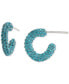 ფოტო #1 პროდუქტის Crystal Small Hoop Earrings in Sterling Silver, 0.59", Created for Macy's