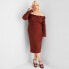 Фото #2 товара Women's Off the Shoulder Long Sleeve Midi Dress - Future Collective with Reese