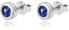 Фото #1 товара Нежные серебряные серьги-гвоздики с голубыми цирконами AGUP2259-BLUE