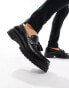 Фото #2 товара Walk London Sean tassel loafers in black milled leather