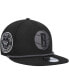 Фото #1 товара Men's Black Brooklyn Nets Back Laurels 9FIFTY Snapback Hat