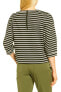 Nordstrom Signature 163570 Women's Striped Sweatshirt Green/Ivory Sz. Medium