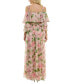 Women's Floral-Print Cold-Shoulder Gown