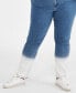 Фото #7 товара Plus Size High Rise Dip-Dye Straight-Leg Jeans, Created for Macy's