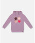 ფოტო #1 პროდუქტის Big Girls Super Soft Brushed Jersey Hooded Tunic With Appliques Lavender