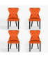 Velvet Upholstered Tufted Dining Chairs Set of 4