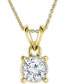 ფოტო #1 პროდუქტის Diamond 18" Pendant Necklace (1/2 ct. t.w.) in 14k White, Yellow, or Rose Gold