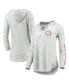 ფოტო #1 პროდუქტის Women's Gray Alabama Crimson Tide Space Dye Lace-Up V-Neck Long Sleeve T-shirt