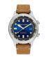 ფოტო #1 პროდუქტის Men's Bradner Automatic Brown Genuine Leather Strap Watch 42mm