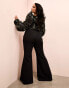 Фото #2 товара ASOS LUXE Curve sexy flare trousers in black