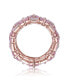 Sterling Silver 18k Rose Gold Plated with Pink Ice & Cubic Zirconia Chunky Double Row Eternity Band Ring