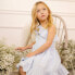 ფოტო #4 პროდუქტის Girls' Linen One Shoulder Flounce Dress with Ruffle Hem, Toddler