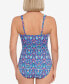 Фото #2 товара Swim Solutions Women Tummy-Control Shirred One-Piece Swimsuit Blue size 8