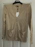 Reiss Esme Cashmere Button Front Cardigan Neutral S