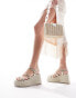 Schuh Exclusive Vienna strappy espadrille wedges in gold Золотистый, 38 - фото #3