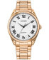 ფოტო #1 პროდუქტის Eco-Drive Women's Arezzo Rose Gold-Tone Stainless Steel Bracelet Watch 35mm