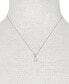 ფოტო #2 პროდუქტის Cultured Freshwater Pearl (7mm) & Diamond (1/20 ct. t.w.) Circle 18" Pendant Necklace in 14k White Gold, Created for Macy's