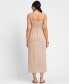 Фото #2 товара Women's Linen-Blend Button-Front Midi Dress
