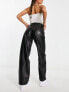 Фото #2 товара Levi's faux leather baggy dad trousers in black