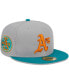 Фото #2 товара Men's Gray, Teal Oakland Athletics 59FIFTY Fitted Hat