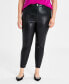 Фото #1 товара Plus Size High Rise Faux Leather Skinny Pants, Created for Macy's