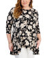 Plus Size Elena 3/4-Sleeve Swing Top, Created for Macy's