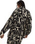 Extro & Vert plisse shirt in abstract print co-ord DE 34 - фото #4