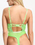 ASOS DESIGN Emi fishnet lace underwired body in bright green