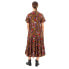 SUPERDRY Printed Tiered Short Sleeve Midi Dress