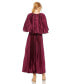 Women's Pleated Caplet T-Length Gown Dress