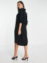 Vero Moda midi shirt dress in black