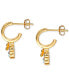 Crystal Minnie Mouse Dangle Hoop Earrings in 18k Gold-Plated Sterling Silver