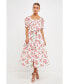 Фото #3 товара Women's Floral Print Linen Midi Dress