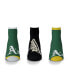 Men's and Women's Oakland Athletics Flash Ankle Socks 3-Pack Set