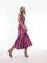 Topshop pink lace maxi fishtail slip dress in animal print