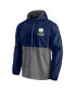 Фото #3 товара Men's Navy, Gray Notre Dame Fighting Irish Thrill Seeker Half-Zip Hoodie Anorak Jacket