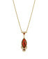 ფოტო #1 პროდუქტის Women's Gold Tone Red Filigree Pendant Necklace
