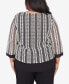 Plus Size Opposites Attract Striped Texture Top with Necklace