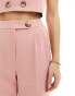 Miss Selfridge co-ord tailored wide leg trouser in Pink 32 - фото #4