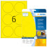 HERMA Signs signalling hard-wearing A4 Ø 85 mm round yellow strong adhesion film matt weatherpr 150 pcs. - Yellow - Self-adhesive printer label - A4 - Laser - Permanent - Matte