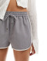 Фото #2 товара Miss Selfridge tailored sporty micro runner short in grey