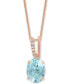 Фото #1 товара LALI Jewels aquamarine (1-1/16 ct. t.w.) & Diamond Accent 18" Pendant Necklace in 14k Rose Gold
