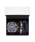 Men's Brown Analog Quartz Watch And Holiday Stackable Gift Set