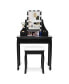 Фото #9 товара Стол для макияжа Costway с 10 регулируемыми лампочками, черный
