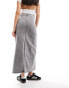 Vero Moda denim maxi skirt in washed grey