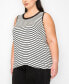 ფოტო #3 პროდუქტის Plus Yarn Dye Stripe Contrast Double Binding Swing Tank Top