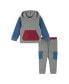 ფოტო #1 პროდუქტის Infant Boys Double Peached Colorblocked Hoodie Set